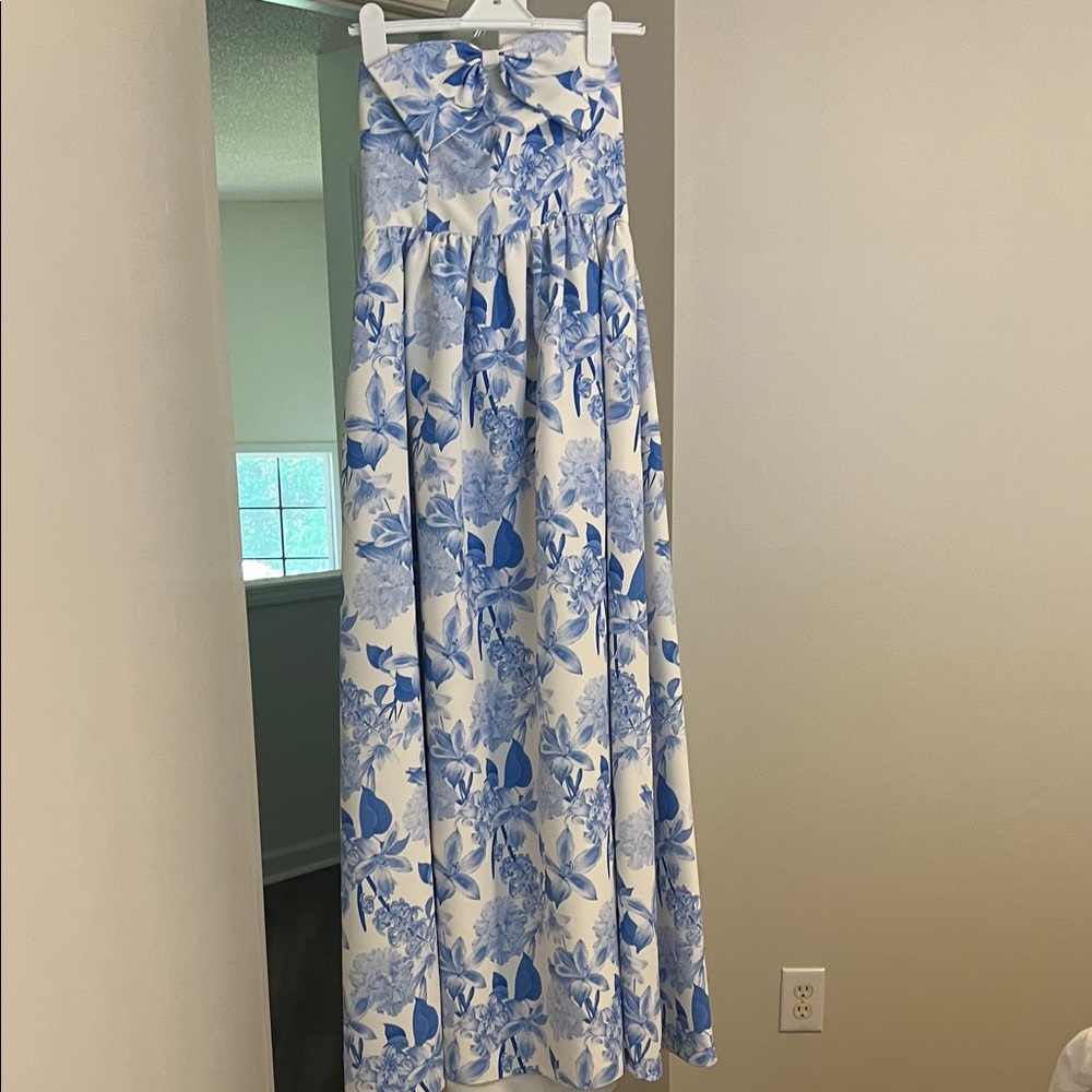 Sachin + Babi Isabeau Strapless Dress - Blue Floral